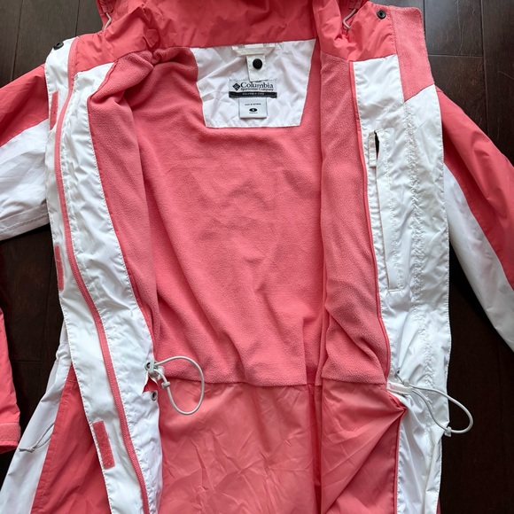 Columbia Jacket Women Size Small Pink Rain Coat Omni Tech Waterproof Hike Hood - Picture 7 of 13